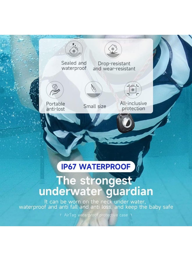 Ecosystem Waterproof Case for AirTags with Wire Cable, IP67 Secure Lock Keychain Holder, 360° Hard Protective Cover for Key Ring, Car, Luggage (Blue With Ring) - Image 3